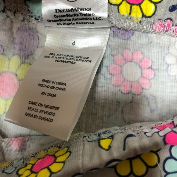 Trolls Matching Pant Set Girls Size 4 NWT - Picture 10 of 12